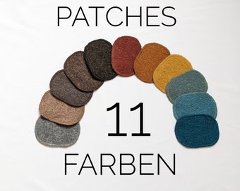 1 Paar Wollwalkflicken / 3 Größen / Patches aus Wollwalk / Reparaturpatches / Woll-Flicken / Ellenbogenpatches / Wollflicken zur Reparatur /