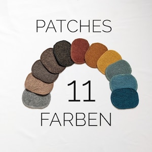 1 Paar Wollwalkflicken / 3 Größen / Patches aus Wollwalk / Reparaturpatches / Woll-Flicken / Ellenbogenpatches / Wollflicken zur Reparatur / Bild 1