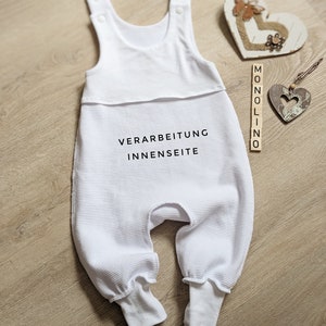 Taufstrampler aus Waffeljersey / Taufanzug / Babystrampler / weiß / Mädchen / Junge / Geschenk / Geburt / Taufe / Bild 6