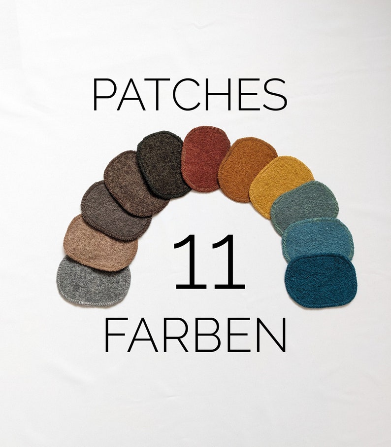 1 Paar Wollwalkflicken / 3 Größen / Patches aus Wollwalk / Reparaturpatches / Woll-Flicken / Ellenbogenpatches / Wollflicken zur Reparatur / Bild 1