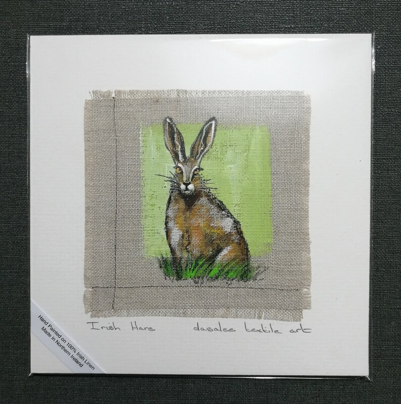 IRISH HARE Mounted Artwork Picture Hand Painted on 100 Pure Etsy