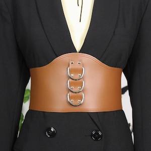 Vegan leather harness belt, Strappy bustier with buckles, Soft leather corset belt for woman, Adjustable leather underbust corset