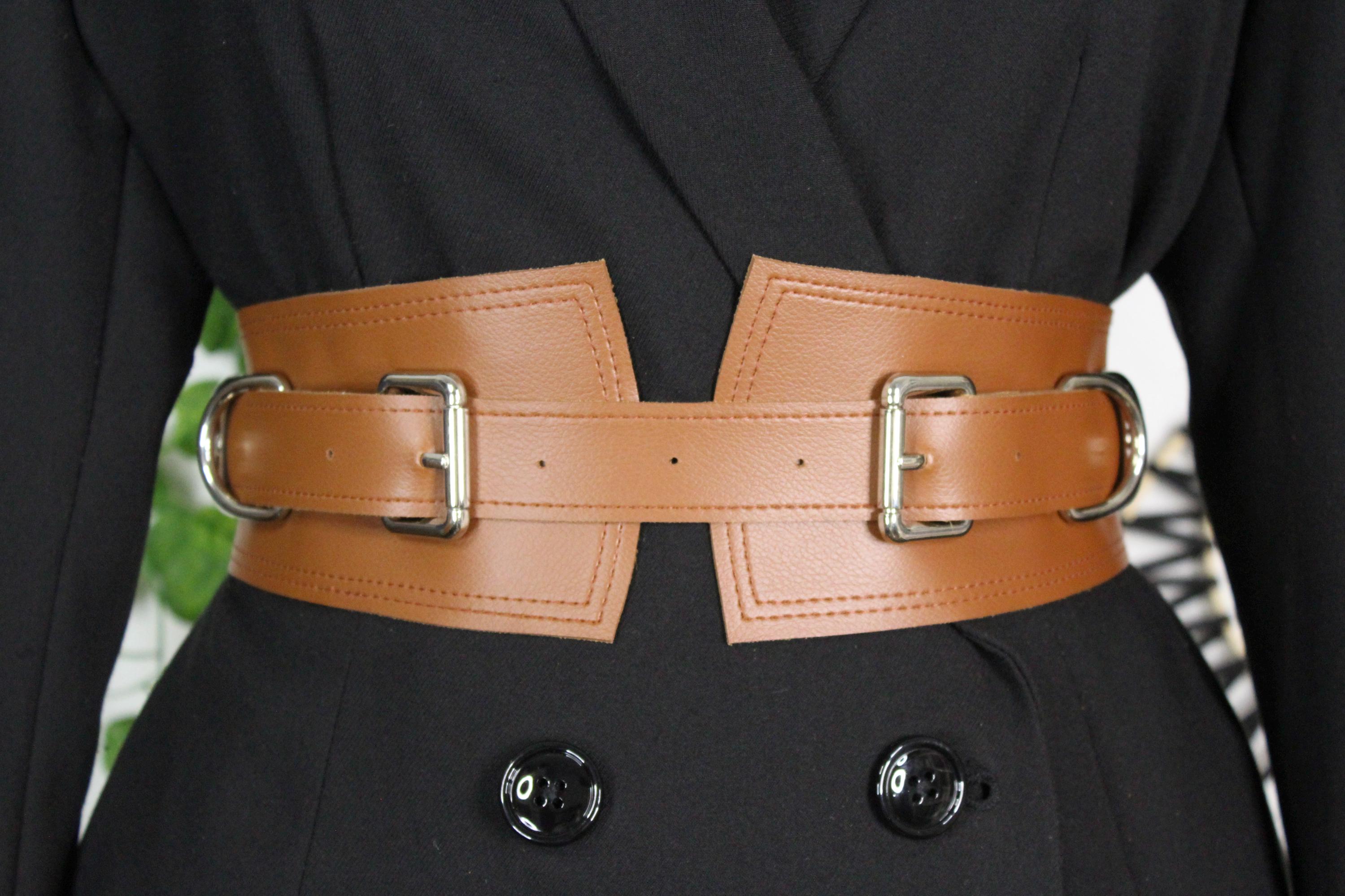 Adjustable Wide Belt for Women, Leather Obi Belt, Wrap  display picture 2
