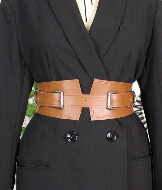 Adjustable Wide Belt for Women, Leather Obi Belt, Wrap  display picture 3