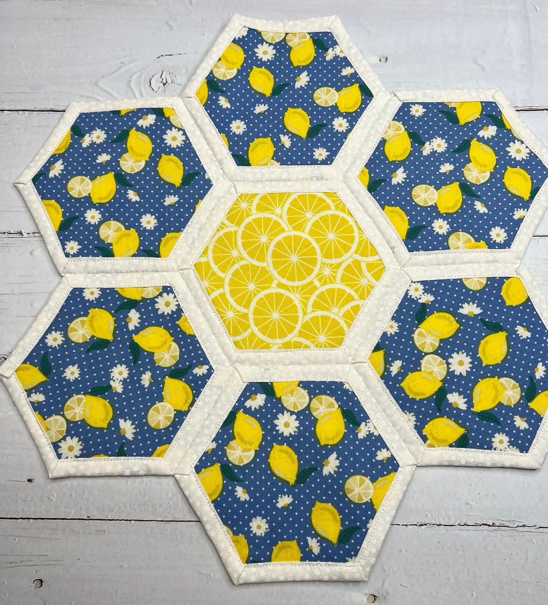 Quilted Lemon Centerpiece: Farmhouse Table Decor, Summer Candle Mat - Etsy