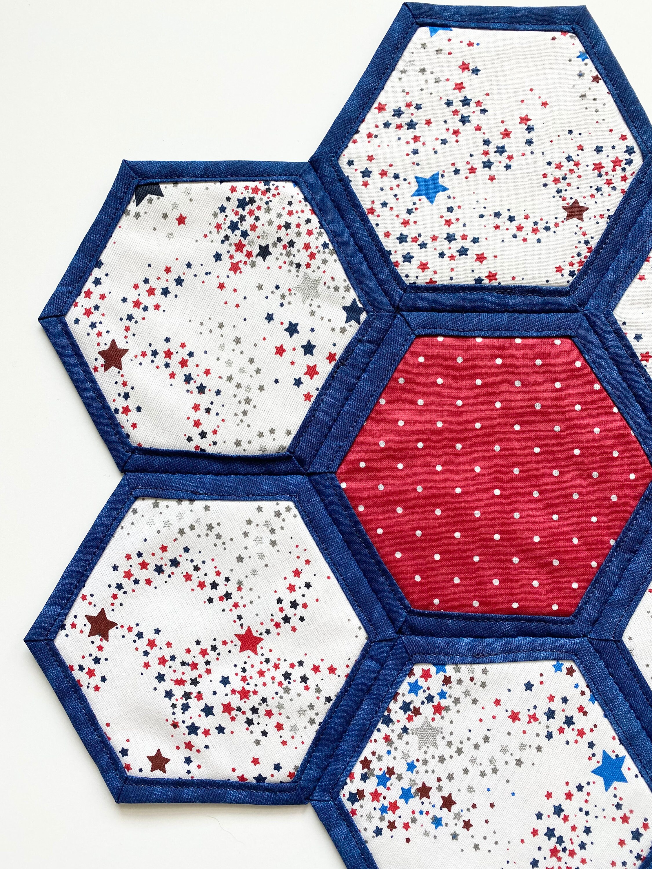 Quilted Patriotic Table Topper: Red, White & Blue Star Centerpiece - Etsy