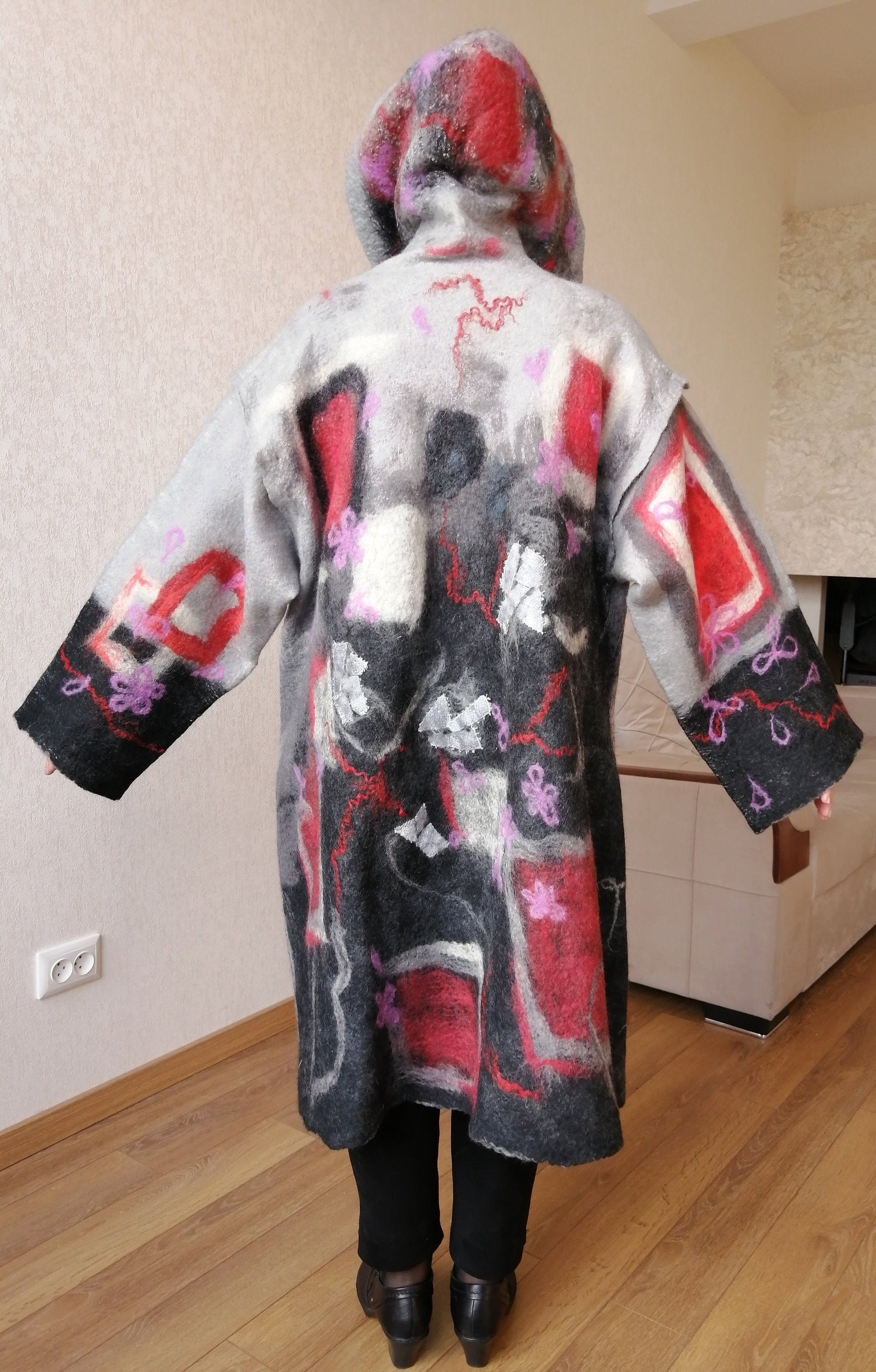 Felted Coat,vest, Felted Transformable Coatvest,wool Jacket for Women