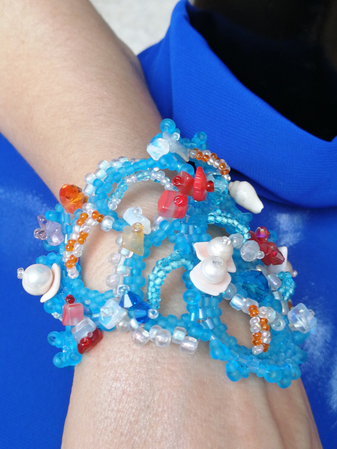 Bracelet,handmade Beaded Bracelet With Natural Stones,seed Bead