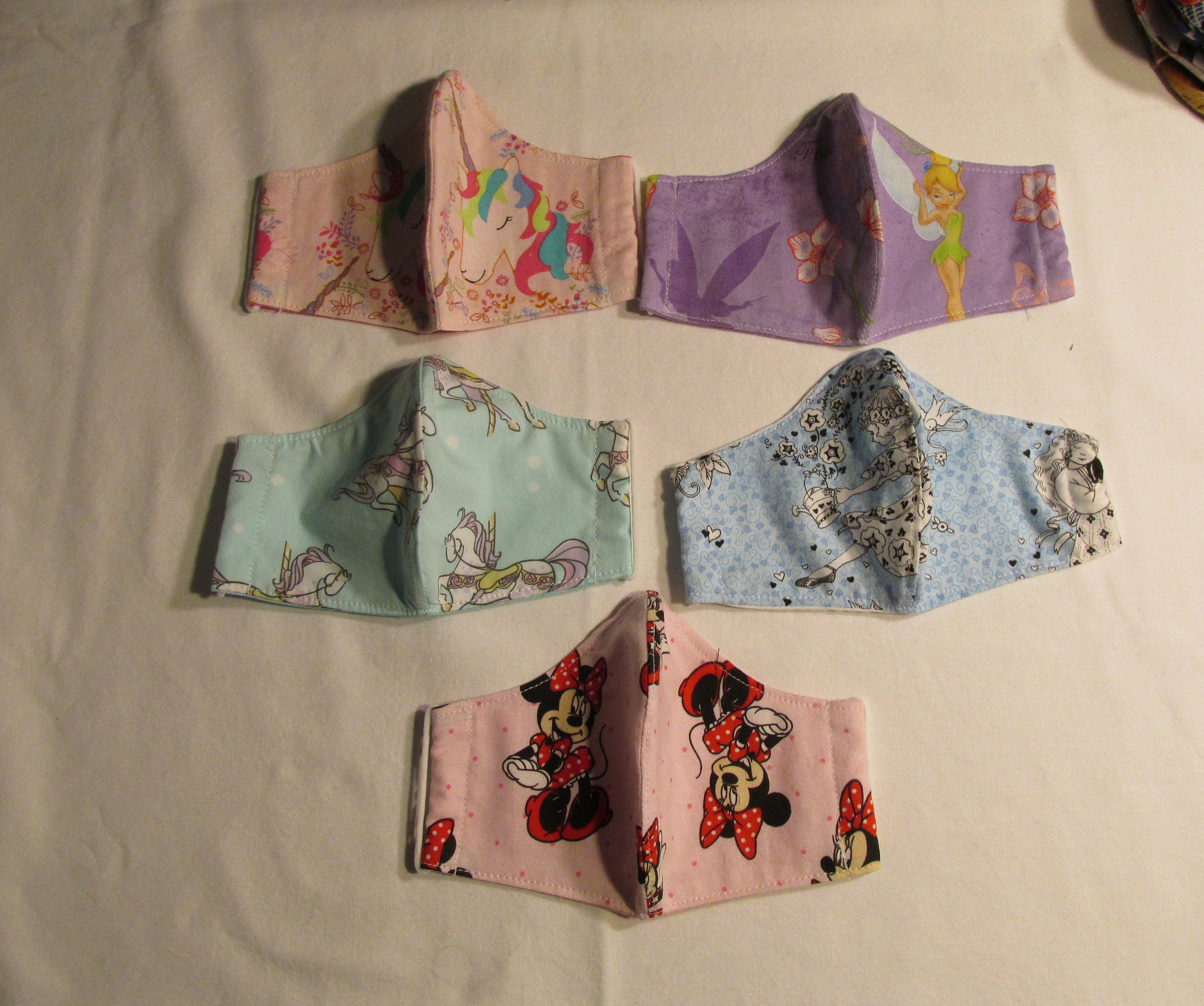 Girls Masks Reuseable Set of 5 NEW Etsy