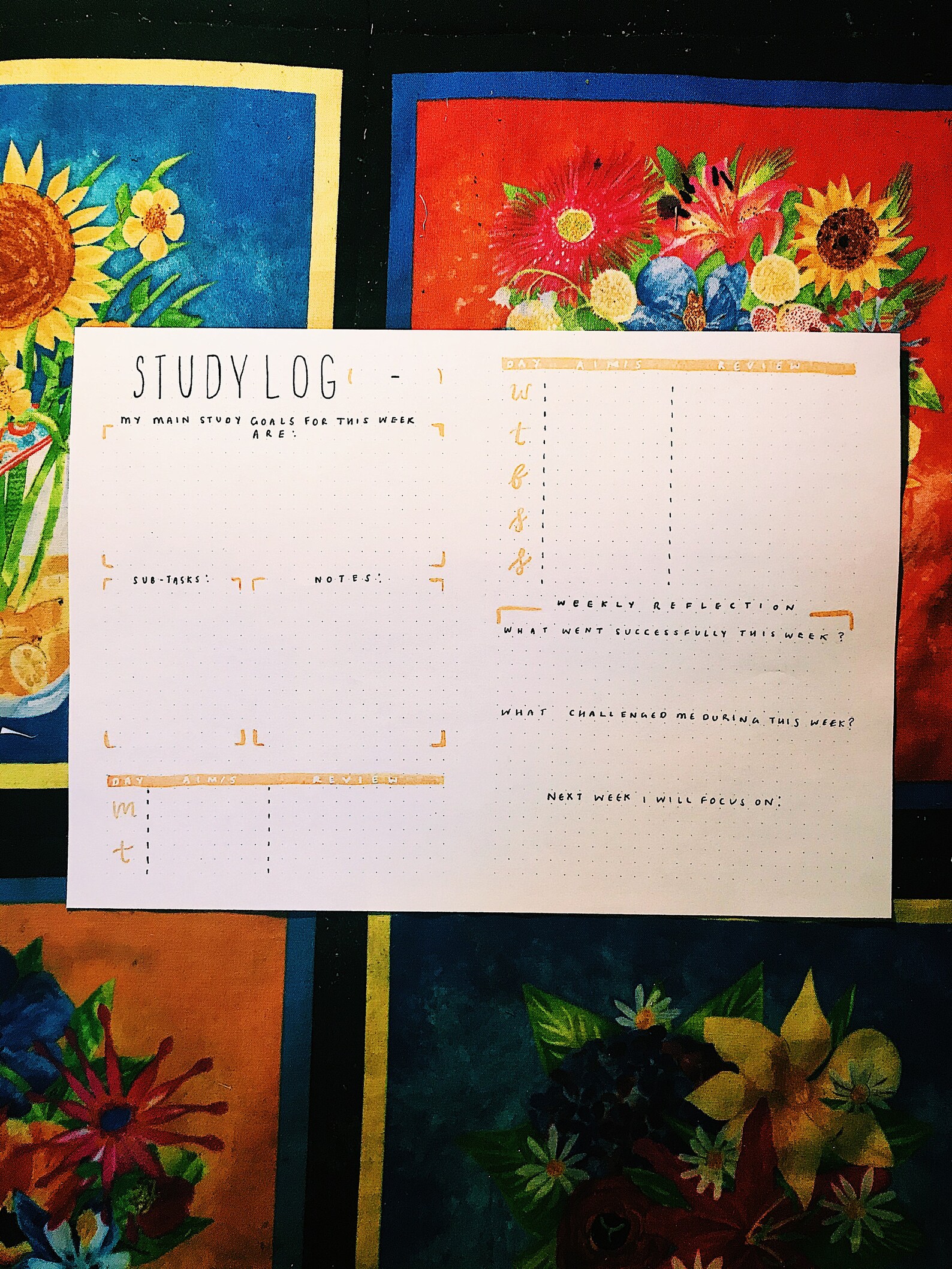 PRINTABLE Handmade Study Log Journal Spread - Etsy UK
