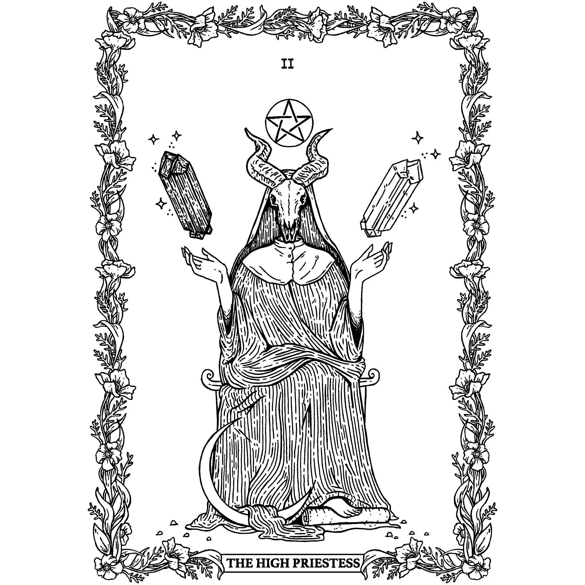 The High Priestess Illustration  Tarot cards art Tarot card tattoo Tarot  tattoo