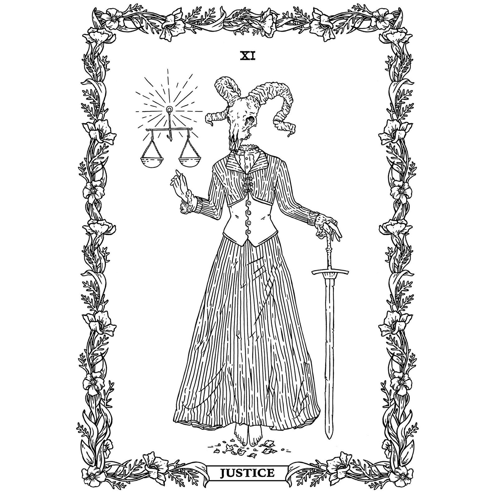 Justice Tarot Card Design. Digital Download for Tattoo and - Etsy