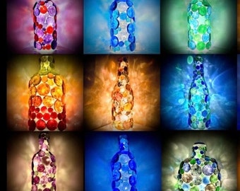 Customizable Love Lamp: Upcycled Glass Bottle, Handmade LED Fairy Lights