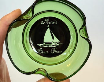 Vintage Green Ashtray - Mario's Chart House