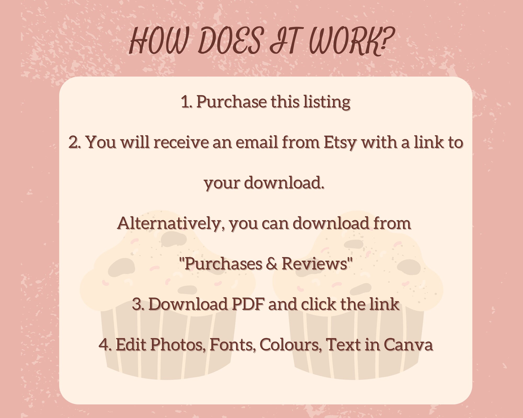 Bakery Price List Template, Editable Canva Dessert Menu, Cute Bakery