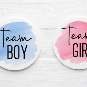 Stickers aquarelle révélateurs de genre, équipe garçons/filles (téléchargement numérique)