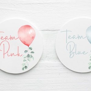 Team Blue Team Pink Gender Reveal Stickers, Balloon Theme Gender Reveal, Print at Home Stickers, Instant Download