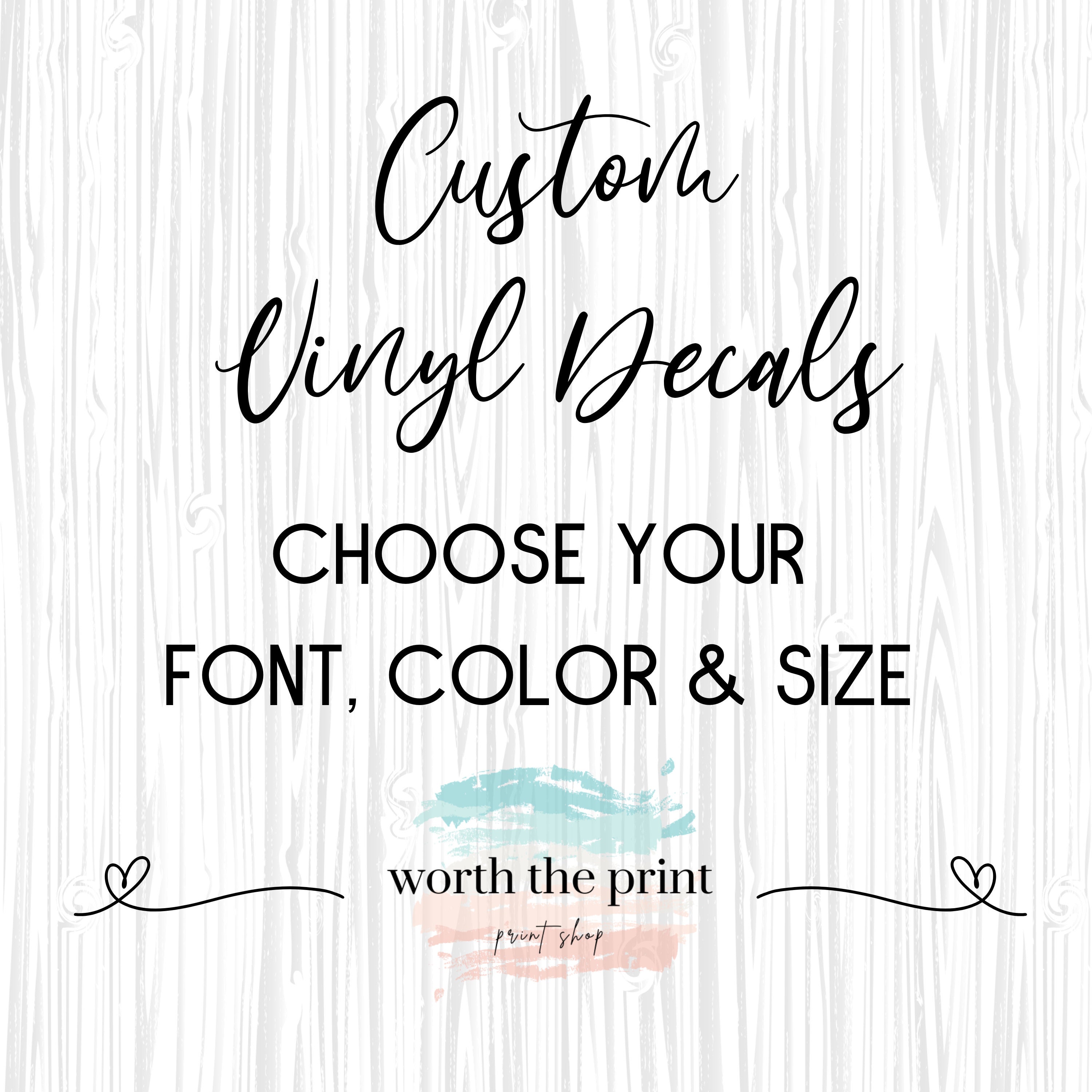 Vinyl Decals, Custom Name Decals, Permanent Vinyl, Decal for Water ...