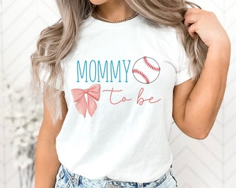 Mommy to be Shirt for Gender Reveal, Baseballs or Bows, Gender Reveal Shirts
