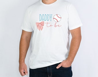 Daddy to be Shirt for Gender Reveal, Baseballs or Bows, Gender Reveal Shirts