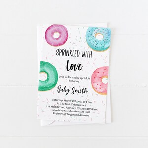 Sprinkled with Love, Donut Sprinkle, Baby Sprinkle, Baby Shower, Donut Theme, Sweet Treats, PDF, Printable