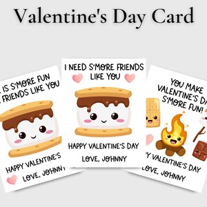 Carte de Saint Valentin S'more, carte de Saint Valentin pour enfants, impression à la maison, essayez avant d'acheter