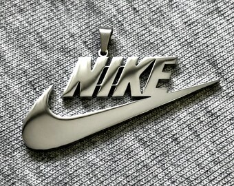 nike logo silver