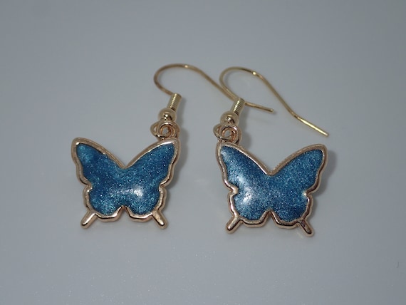lovely hypoallergenic stainless steel earrings garden 10mm turquoise butterfly gift gorgeous