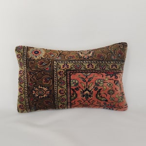 Decorative Pillow, 12x20 Pillow Cover, Carpet Pillow, Handwoven Pillow, Antique Pillow, Home Decor, Kilim Pillow, Lumbar Pillow For Couch