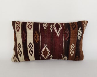 Cojín Kilim estilo bohemio, cojín lumbar de 30x50 cm, cojín Kilim, cojín texturizado tejido a mano, cojín decorativo para sofá, cojín de apoyo, decoración del hogar