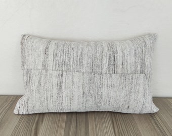 Soft Hemp Pillow Cover 12x20 -Decorative Pillow -Vintage Pillow -Office Pillow -Kilim Pillow -Pillow For Couch -Farmhouse Pillow