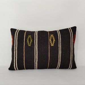 Kilim Pillow Cover 16x24, Decorative Pillow, Handwoven Pillow, Ethnic Kilim Pillow, Cushion Cover, Home Decor, Embroidered Pillow