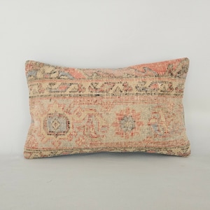 Handmade Pillow, Decorative Pillow For Couch, Lumbar Pillow Cover 12x20, Anatolian Rug Pillow, Turkish Pillow, Sofa Cushion, Kilim Pillow