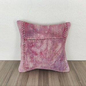 Pink White Pillow Cover 16x16 -Soft Pillow -Decorative Pillow For Couch -Handwoven Pillow -Kilim Pillow -Vintage Throw Pillow -Sofa Pillow