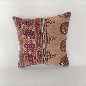 Accent Pillow Cover 18x18 -Decorative Pillow -Handwoven Pillow -Kilim Pillow -Ethnic Pillow -Vintage Throw Pillow -Pillow For Couch