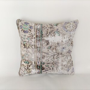 Decorative Pillow Cover 20x20 -Muted Pillow -Embroidered Pillow -Ethnic Pillow -Kilim Pillow -Handwoven Pillow -Rug Pillow -Pillow For Couch