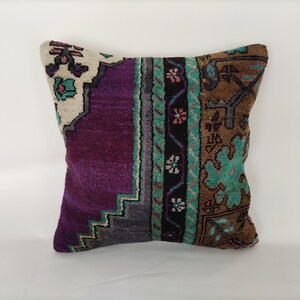 Ethnic Pillow Cover 20x20 -Boho Pillow Cover -Decorative Pillow -Pillow For Couch -Throw Pillow -Vintage Carpet Pillow -Handwoven Pillow