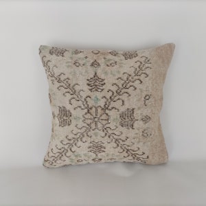 Antique Carpet Pillow Cover 20x20 -Throw Pillow -Decorative Pillow -Textured Pillow -Vintage Pillow -Embroidered Pillow -Kilim Pillow Cover
