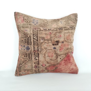 Throw Pillows For Couch, Unique Textured Pillow, 20x20 Kilim Pillow, Decorative Pillow, Turkish Kilim Pillow, Handwoven Pillow, Boho Pillow