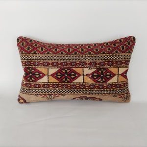 Kilim Pillow Cover 12x20 -Decorative Pillow -Small Lumbar Pillow -Pillow For Couch -Farmhouse Pillow -Office Pillow -Modern Throw Pillow