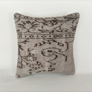 Vintage Pillow Cover, Turkish Rug Pillow, Throw Pillows For Couch, 16x16 Rug Pillow, Boho Pillow, Ethnic Pillow, Decorative Pillow Cover
