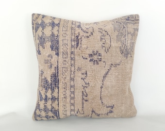 Vintage Kilim Pillow, Farmhouse Pillow, Pillow Covers 20x20, Throw Pillows, Pillow For Couch, Turkish Rug Pillow, Handwoven Pillow,
