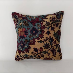 Vintage Kilim Pillow Cover 20x20, Throw Pillows For Couch, Handwoven Kilim Pillow, Sofa Accent Pillow, Textured Pillow, Southwestern Pillow