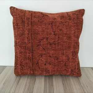 Brown Pillow Cover 24x24 -Embroidered Pillow -Vintage Pillow -Floor Pillow -Pillow For Couch -Large Pillow -Decorative Pillow -Rug Pillow