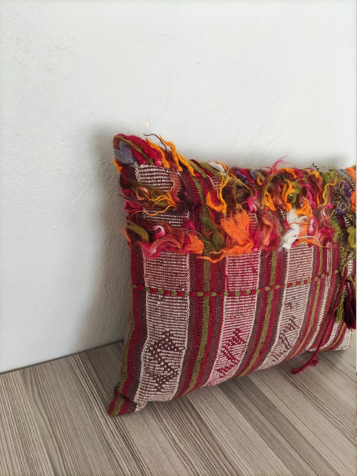 Colorful Fringed Pillow Cover 20x28 striped Pillow Etsy UK