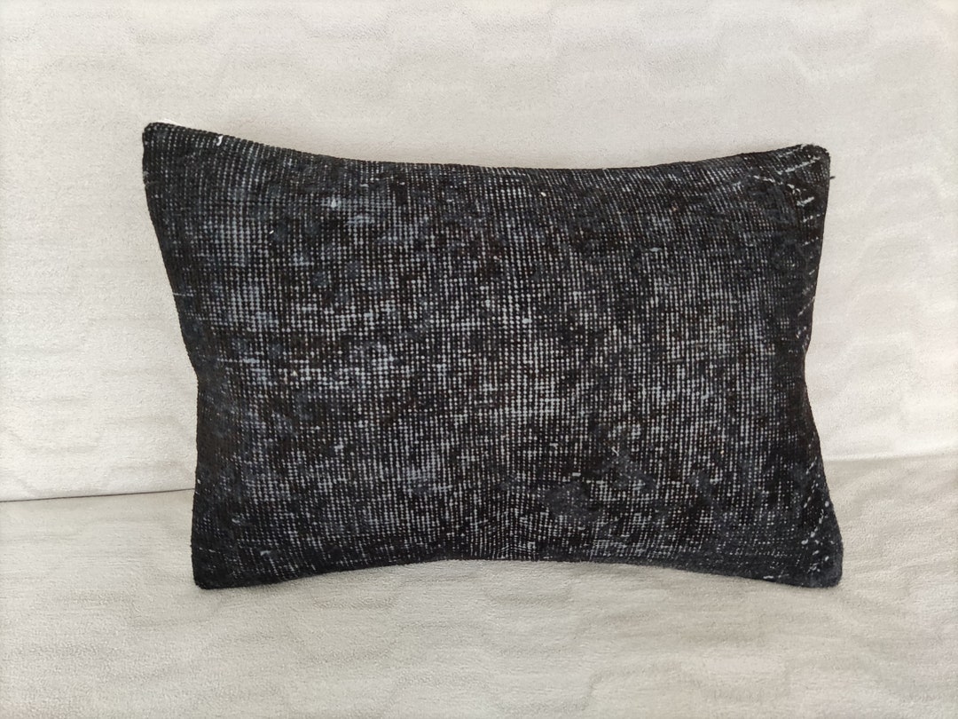Black White Lumbar Pillow Cover 16x24 kilim Pillow rug Pillow turkish Pillow decorative Pillow