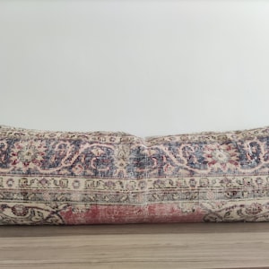 Almofada lombar longa vintage, almofada boho, almofada longa para sofá, almofada kilim tecida à mão, capa de almofada 40x120 cm, almofada turca, almofada para cama