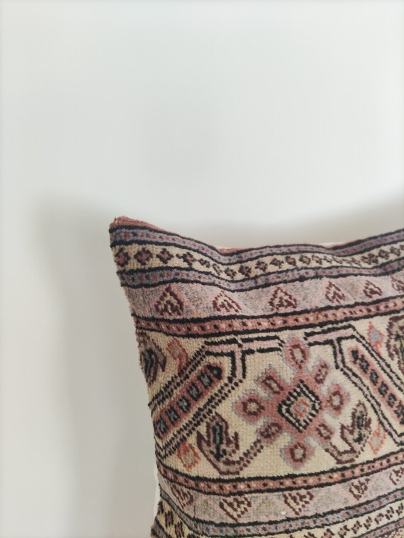 Orange Blue Ethnic Boho Pillow Covers, Set Of 2, 20x20 Inch, Linen Blend, Rust Coral Floral Print – Bohemian Home Decor For Living Room Or Bedroom