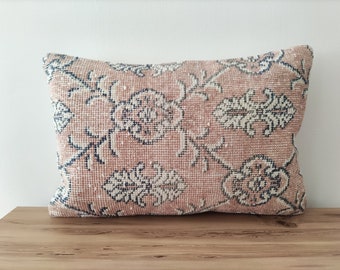 Decorative Rug Pillow, Lumbar Pillow Cover 16x24, Boho Pillow, Turkish Kilim Pillow, Kilim Cushion Cover, Pillow For Couch, Vintage Pillows