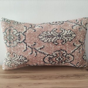 Kilim Pillow For Couch, Farmhouse Pillow, Vintage Pillow Cover, Lumbar Pillow Cover 12x20, Rug Pillow Cover, Cushion Cover, Kilim Lumbar